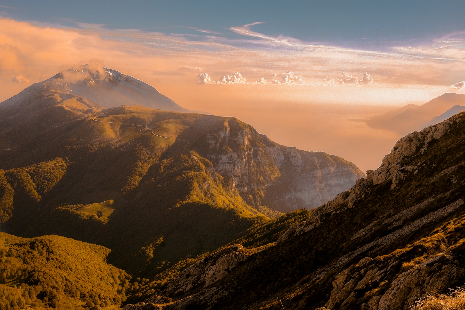 mountains at golden hour